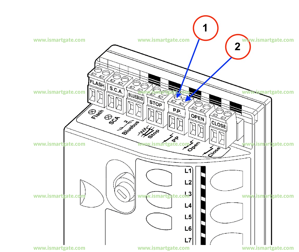 Wiring diagram for Nice RUN 1500